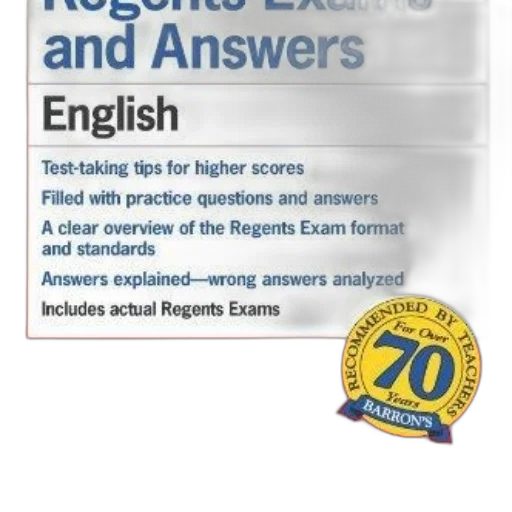 book, cover, regents, exams, answers, english, barron, featuring transparent PNG cut-out