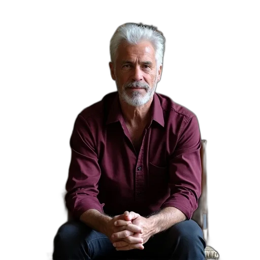 face, animal, jacket, staff, photorealistic, man, white, hair transparent PNG cut-out