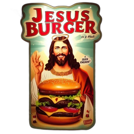 food, inside, restaurant, vivid, mural, features, religious, figure transparent PNG cut-out