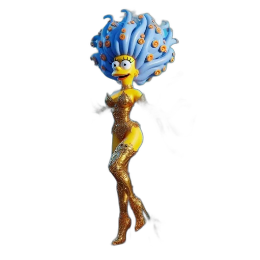 crown, hair, staff, dress, concept art, 3d render, fantasy art, cartoon transparent PNG cut-out