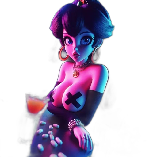 dress, jewelry, robot, mask, concept art, 3d render, fantasy art, vaporwave transparent PNG cut-out