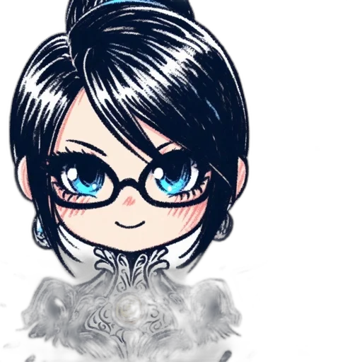 mask, staff, anime, cartoon, fantasy art, concept art, monochrome, blue transparent PNG cut-out