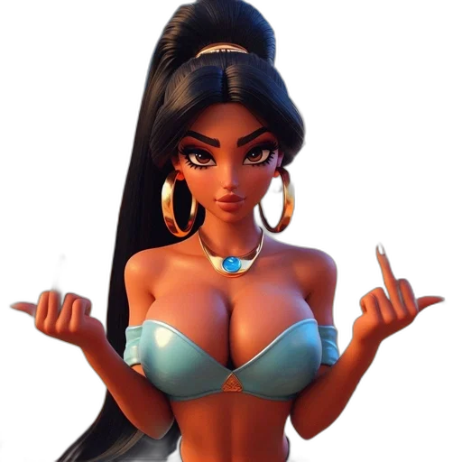 jewelry, 3d render, concept art, fantasy art, cartoon, animated, female, figure transparent PNG cut-out