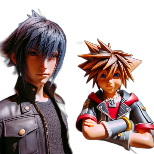 concept art, 3d render, photorealistic, fantasy art, two, animated, characters, one transparent PNG cut-out