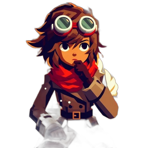 staff, mask, jacket, weapon, pixel art, concept art, fantasy art, 3d render transparent PNG cut-out
