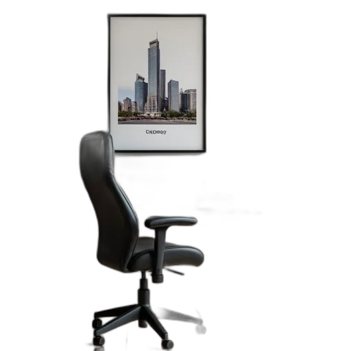 furniture, building, photorealistic, 3d render, concept art, modern, black, office transparent PNG cut-out
