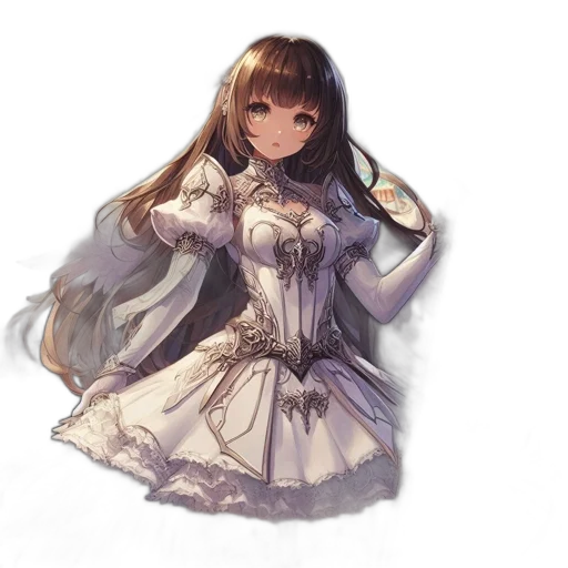 dress, crown, staff, weapon, fantasy art, pixel art, anime, concept art transparent PNG cut-out