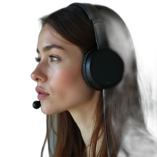 staff, face, photorealistic, 3d render, concept art, cartoon, radio, headset transparent PNG cut-out