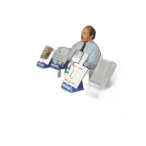 robot, furniture, 3d render, pixel art, concept art, photorealistic, man, stands transparent PNG cut-out