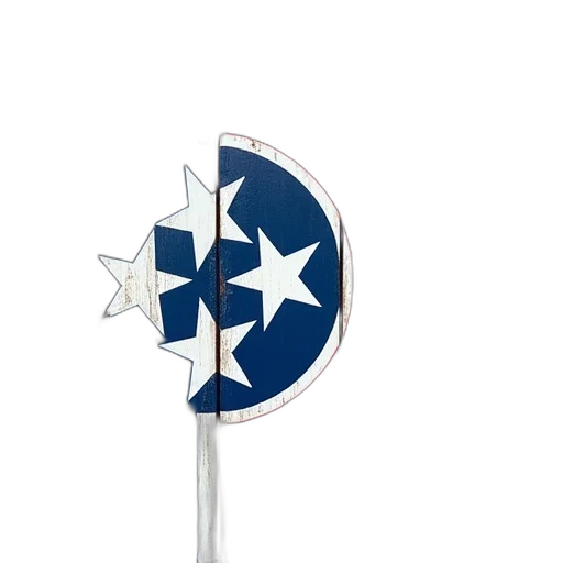 staff, umbrella, weapon, sword, 3d render, tennessee, flag, painted transparent PNG cut-out