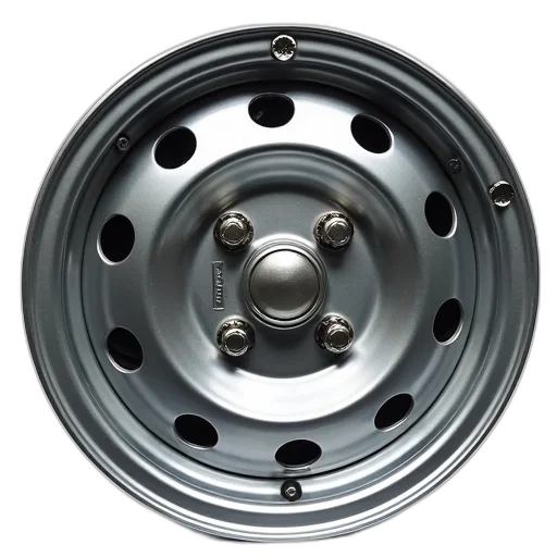 close-up, image, car, wheel, metallic, finish, has, circular transparent PNG cut-out