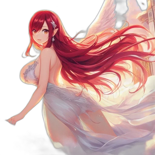 dress, crown, fantasy art, anime, concept art, pixel art, underwater, fire transparent PNG cut-out