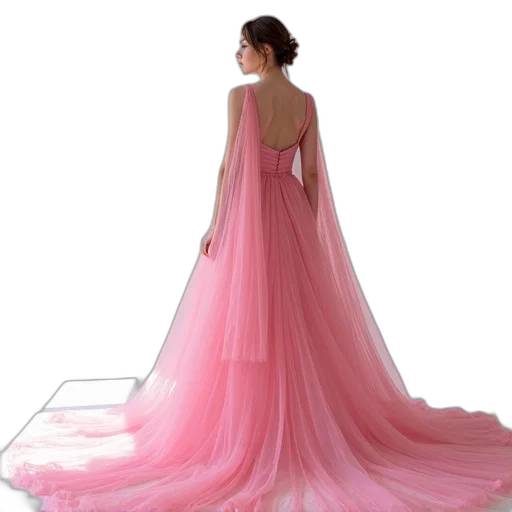 dress, photorealistic, 3d render, pastel, colorful, neon, woman, wearing transparent PNG cut-out