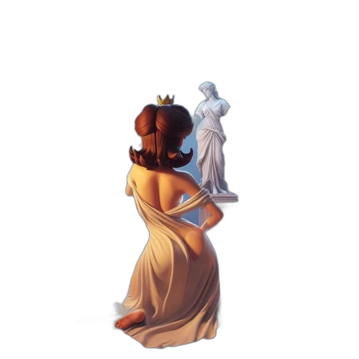 dress, crown, staff, concept art, pixel art, fantasy art, oil painting, outer space transparent PNG cut-out
