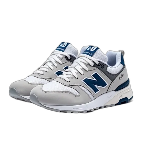 shoes, pair, new, balance, sneakers, light, grey, upper transparent PNG cut-out