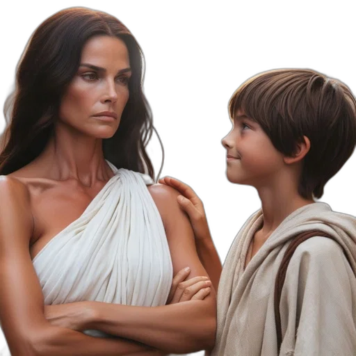 photorealistic, concept art, fantasy art, comic book art, classical, greek, scene, features transparent PNG cut-out