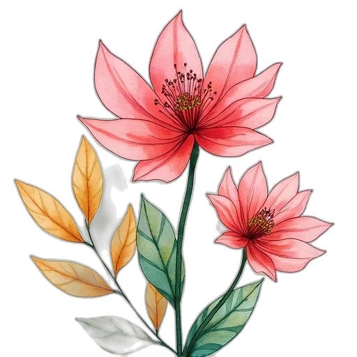 flower, crown, jewelry, staff, watercolor, photorealistic, 3d render, pencil sketch transparent PNG cut-out