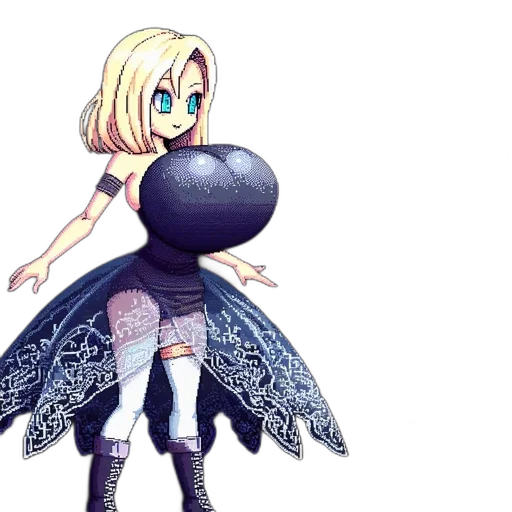 dress, weapon, sword, fantasy art, pixel art, concept art, anime, monochrome transparent PNG cut-out