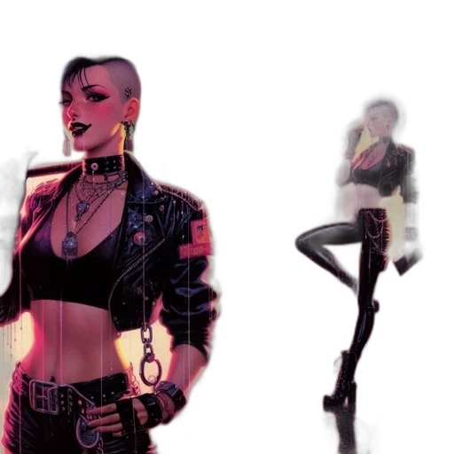 jacket, cyberpunk, concept art, comic book art, pixel art, neon lights, neon, dark transparent PNG cut-out