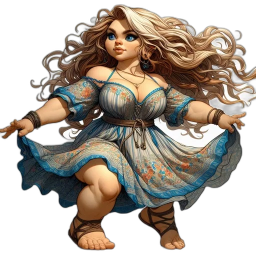 dress, fantasy art, concept art, 3d render, pixel art, blonde-haired, female, character transparent PNG cut-out