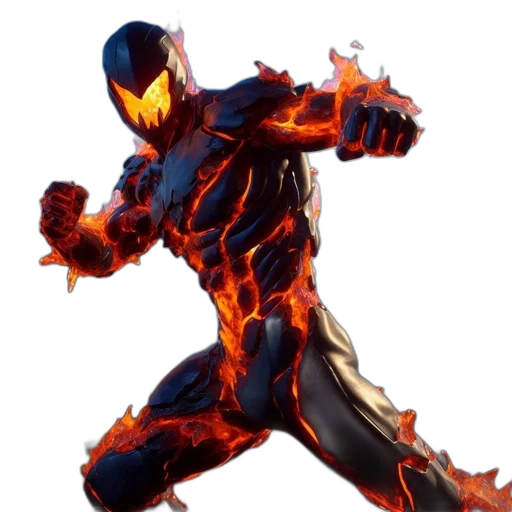mask, concept art, comic book art, 3d render, pixel art, fire, anthropomorphic, figure transparent PNG cut-out