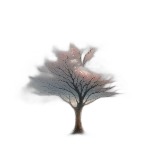 tree, hair, crown, hat, 3d render, photorealistic, concept art, fantasy art transparent PNG cut-out