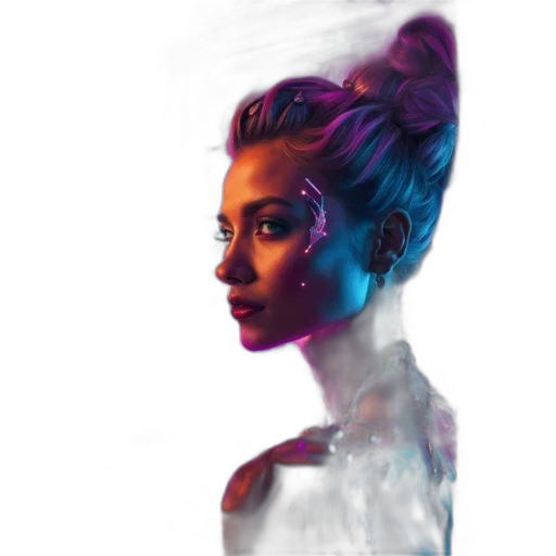 face, hair, dress, crown, concept art, photorealistic, fantasy art, comic book art transparent PNG cut-out