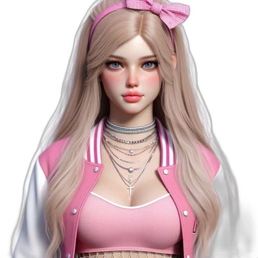 jewelry, concept art, 3d render, fantasy art, photorealistic, pastel, anime-style, portrait transparent PNG cut-out