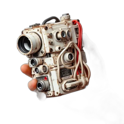 robot, weapon, jewelry, mask, 3d render, concept art, photorealistic, vintage transparent PNG cut-out