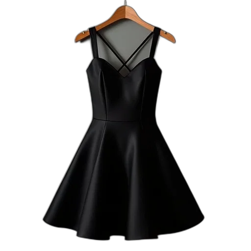 dress, 3d render, dark, black, strapless, fitted, bodice, flared transparent PNG cut-out
