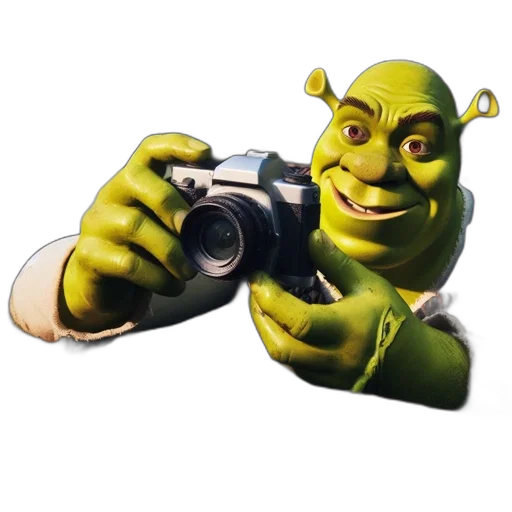 weapon, robot, face, animal, 3d render, photorealistic, concept art, shrek transparent PNG cut-out