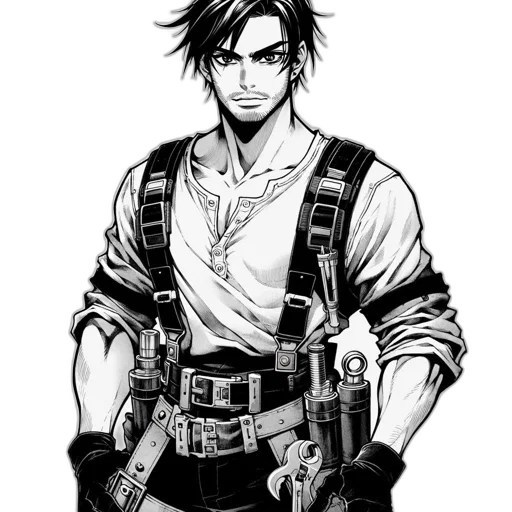 weapon, staff, comic book art, cartoon, concept art, anime, illustrated, male transparent PNG cut-out