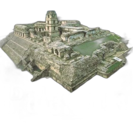building, crown, 3d render, concept art, photorealistic, palenque, unearthing, ancient transparent PNG cut-out