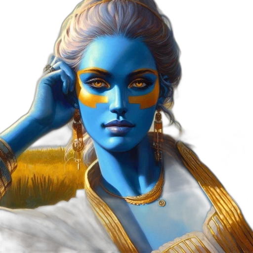 jewelry, mask, face, fantasy art, concept art, photorealistic, comic book art, blue transparent PNG cut-out