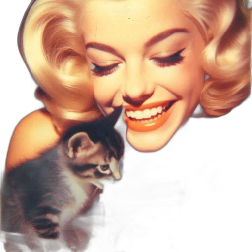 face, animal, crown, photorealistic, woman, vintage, hairstyle, smiles transparent PNG cut-out