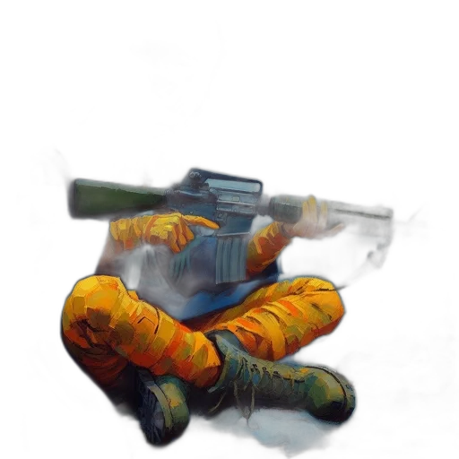 weapon, robot, jacket, staff, concept art, pixel art, watercolor, cyberpunk transparent PNG cut-out