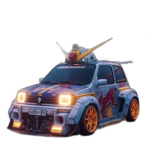 car, weapon, dragon, concept art, 3d render, futuristic, colorful, mechanized transparent PNG cut-out