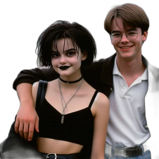 mask, vaporwave, photorealistic, concept art, cyberpunk, two, young, individuals transparent PNG cut-out