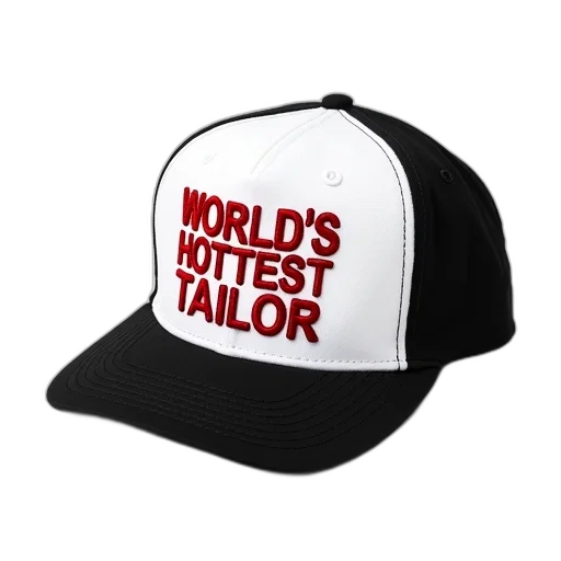 hat, 3d render, black, white, baseball, cap, text, world transparent PNG cut-out