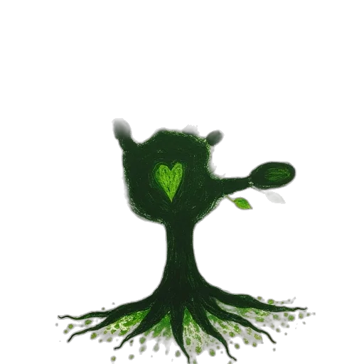 tree, creature, staff, hair transparent PNG cut-out
