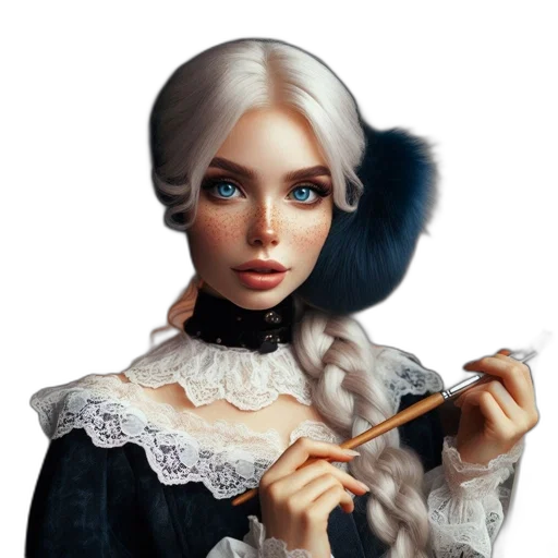 staff, jewelry, dress, face, fantasy art, photorealistic, concept art, oil painting transparent PNG cut-out