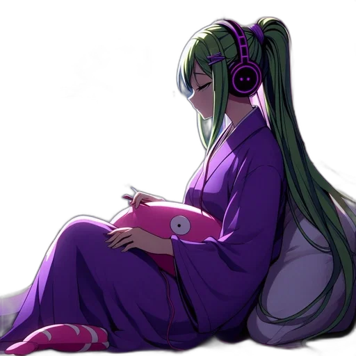 staff, vaporwave, anime, concept art, cyberpunk, green, pastel, colorful transparent PNG cut-out