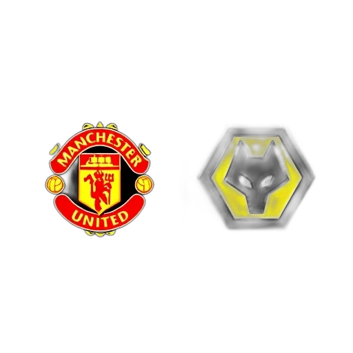 black, white, image, featuring, manchester, united, wolverhampton, logos transparent PNG cut-out