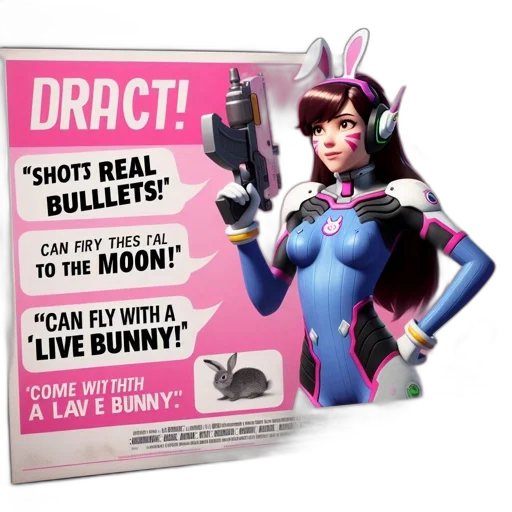 robot, weapon, concept art, 3d render, poster, overwatch, character, wearing transparent PNG cut-out