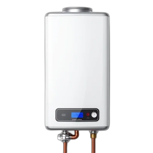 robot, white, water, heater, blue, digital, display, side transparent PNG cut-out
