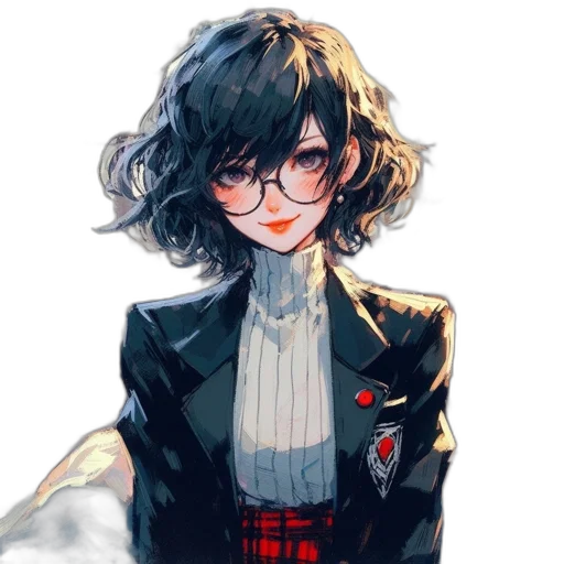 jacket, dress, face, staff, anime, pixel art, concept art, watercolor transparent PNG cut-out