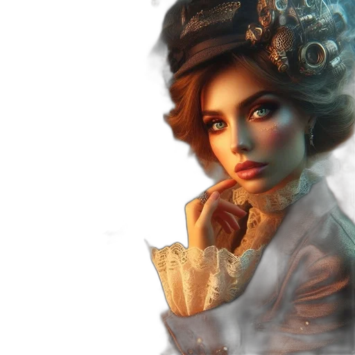 dress, crown, jewelry, face, fantasy art, photorealistic, oil painting, concept art transparent PNG cut-out