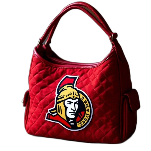 ottawa, senators, quilted, hobo, handbag transparent PNG cut-out