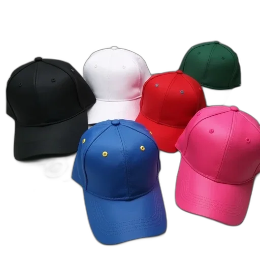 hat, crown, 3d render, collection, various, colored, baseball, caps transparent PNG cut-out