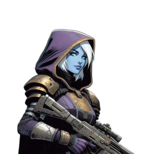 staff, weapon, concept art, fantasy art, comic book art, cyberpunk, blue, dark transparent PNG cut-out